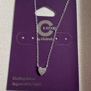 C Luxe by Claire’s Sterling Silver Lab-Grown Diamond Heart Necklace 💎